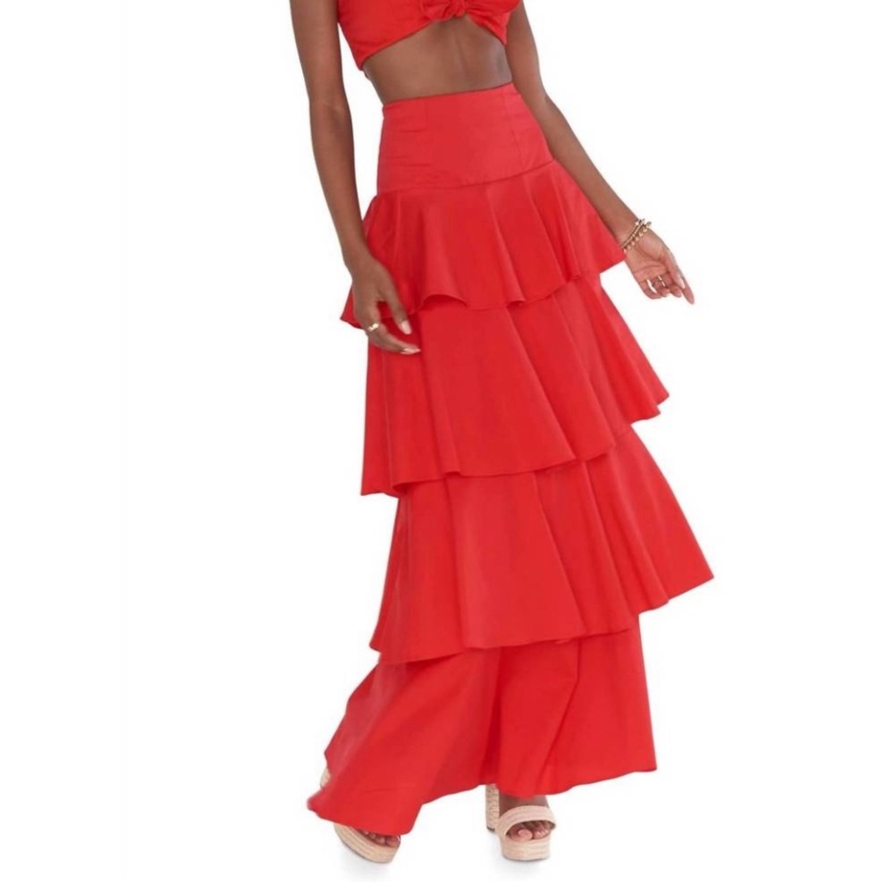 Show Me Your MuMu Scarlet Tiered Maxi Skirt